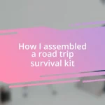 How I assembled a road trip survival kit