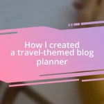 How I created a travel-themed blog planner