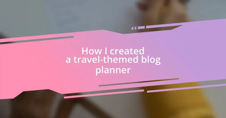 How I created a travel-themed blog planner