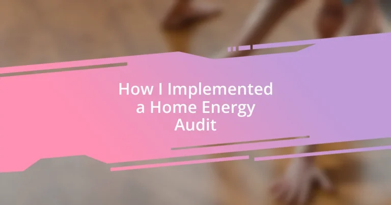 How I Implemented a Home Energy Audit